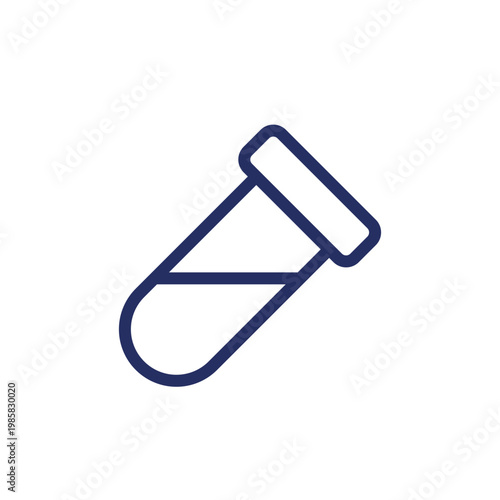 Test tube pixel perfect linear ui icon. Laboratory research. Lab tool. Scientific instrument. GUI, UX design. Outline isolated user interface element for app and web. Editable stroke. Arial font used
