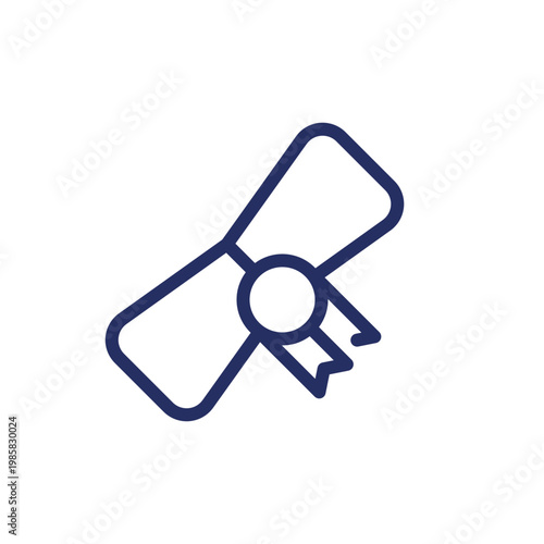 Graduation diploma pixel perfect linear ui icon. Get degree. Academic award. Certificate. GUI, UX design. Outline isolated user interface element for app and web. Editable stroke. Arial font used
