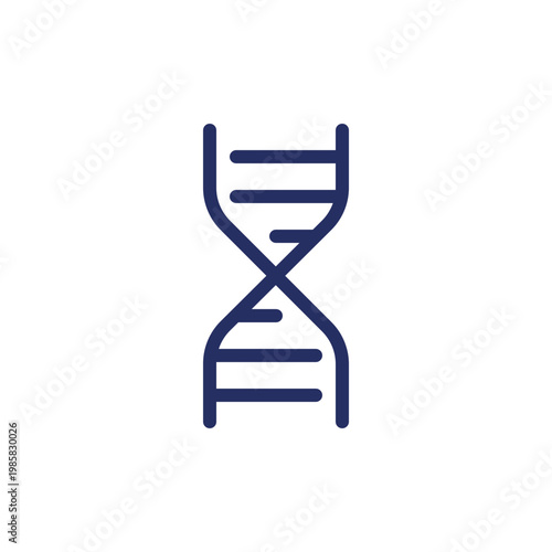 DNA structure pixel perfect linear ui icon. Biology course. Genetics exploration. GUI, UX design. Outline isolated user interface element for app and web. Editable stroke. Arial font used