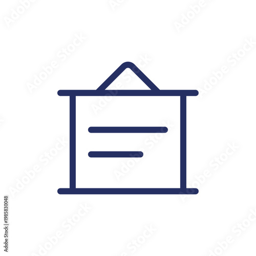 Projection screen for presentation pixel perfect linear ui icon. Portable movie screen. GUI, UX design. Outline isolated user interface element for app and web. Editable stroke. Arial font used