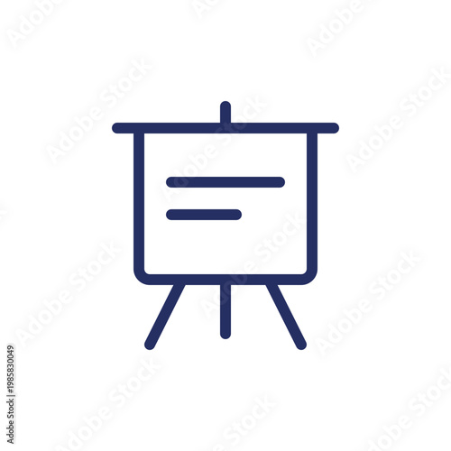 Portable presentation board pixel perfect linear ui icon. Display board for office meeting. GUI, UX design. Outline isolated user interface element for app and web. Editable stroke. Arial font used