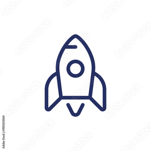Rocket pixel perfect linear ui icon. Startup success. Launching spacecraft. Space shuttle. GUI, UX design. Outline isolated user interface element for app and web. Editable stroke. Arial font used