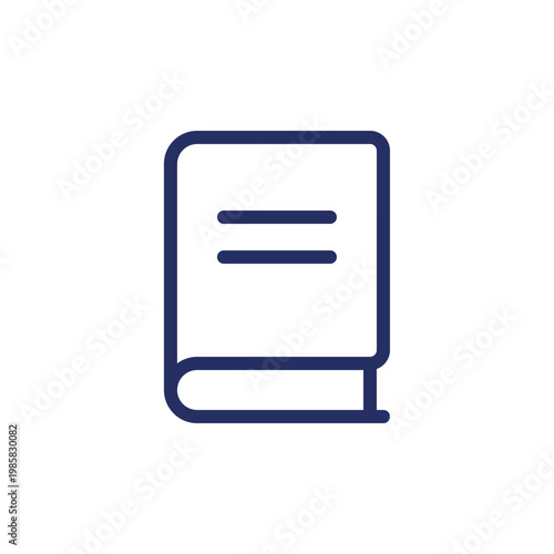Closed book pixel perfect linear ui icon. Educational material. Learning resource. Library. GUI, UX design. Outline isolated user interface element for app and web. Editable stroke. Arial font used