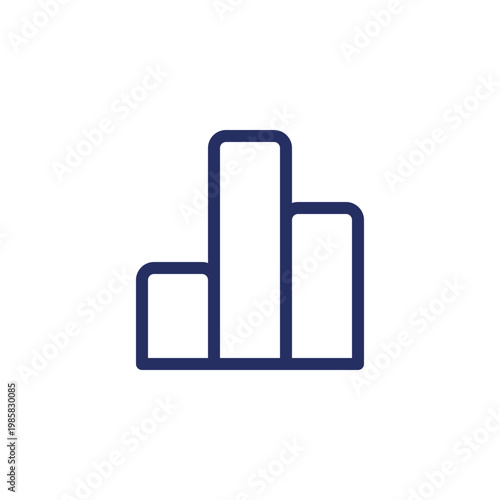 Column graph pixel perfect linear ui icon. Bar chart. Math lesson. Data visualization. GUI, UX design. Outline isolated user interface element for app and web. Editable stroke. Arial font used