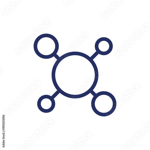 Structure of molecules pixel perfect linear ui icon. Molecular compounds. Chemistry course. GUI, UX design. Outline isolated user interface element for app and web. Editable stroke. Arial font used