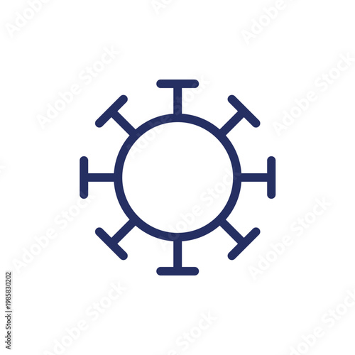 Coronavirus pixel perfect linear ui icon. Virus cell. Infectious agent. Contagious disease. GUI, UX design. Outline isolated user interface element for app and web. Editable stroke. Arial font used