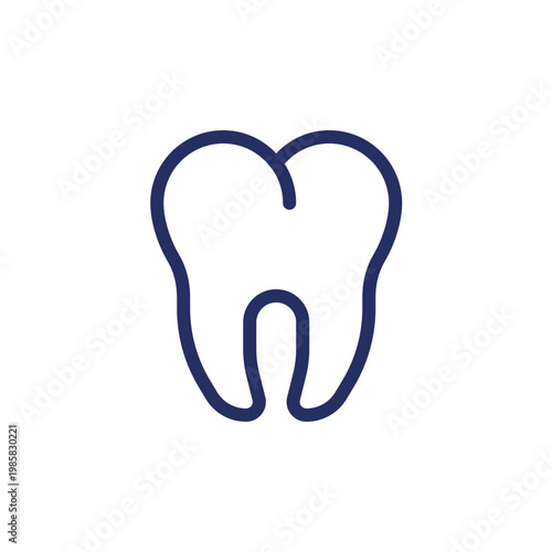 Molar pixel perfect linear ui icon. Dental clinic. Dental care. Toothache treatment. GUI, UX design. Outline isolated user interface element for app and web. Editable stroke. Arial font used