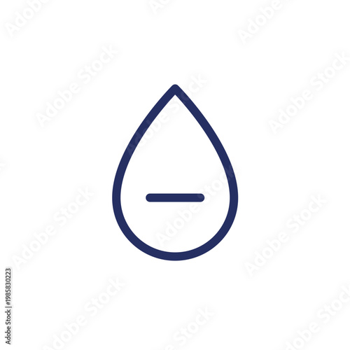 Negative blood type pixel perfect linear ui icon. Laboratory test. Blood transfusion. GUI, UX design. Outline isolated user interface element for app and web. Editable stroke. Arial font used