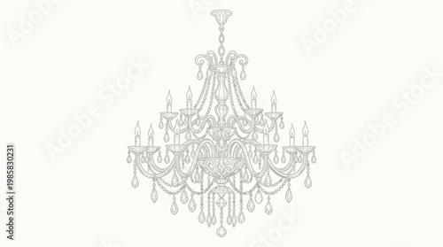 Elegant Crystal Chandelier on White Background