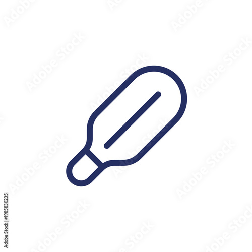 Medical thermometer pixel perfect linear ui icon. Diagnostic instrument. Measure temperature. GUI, UX design. Outline isolated user interface element for app and web. Editable stroke. Arial font used