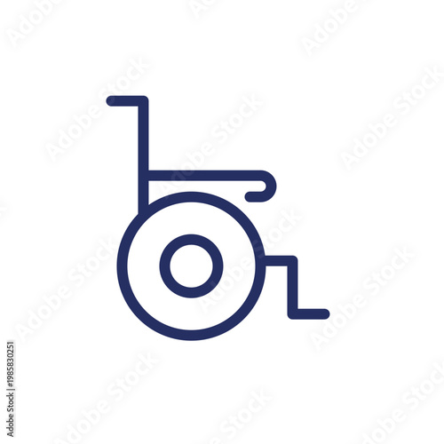 Wheelchair pixel perfect linear ui icon. Medical equipment. Disability and injury. GUI, UX design. Outline isolated user interface element for app and web. Editable stroke. Arial font used
