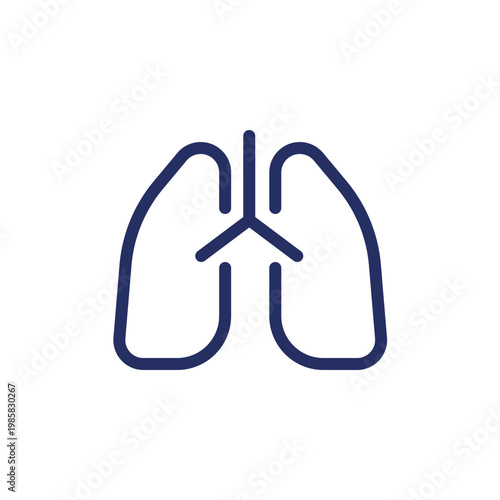 Lungs pixel perfect linear ui icon. Checkup of respiratory system. Pneumonia treatment. GUI, UX design. Outline isolated user interface element for app and web. Editable stroke. Arial font used