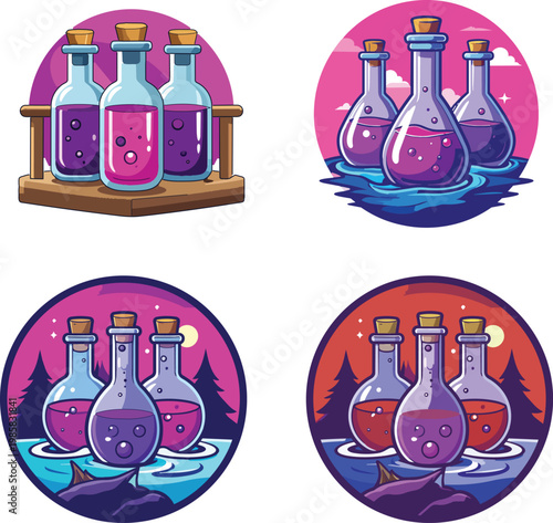 vector illustration of a laboratory flask