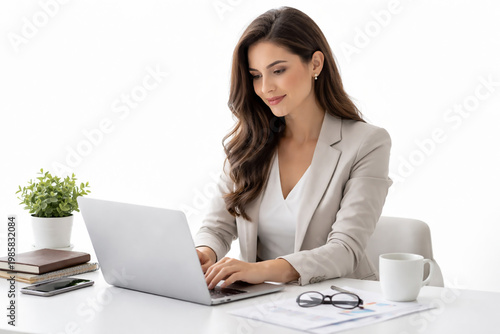 simple smart Leddy with office work with laptop