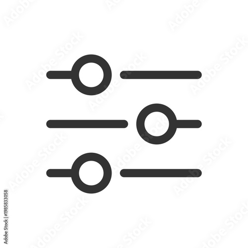 Filters button pixel perfect linear ui icon. Choice options menu. Adjustment possibilities. GUI, UX design. Outline isolated user interface element for app and web. Editable stroke. Poppins font used
