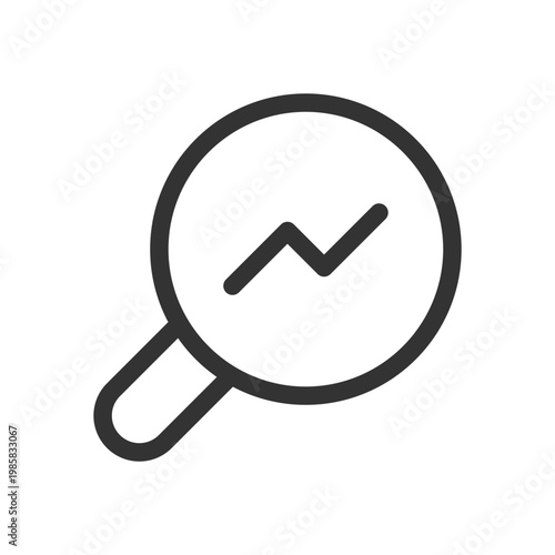 Analytic tool pixel perfect linear ui icon. Online data research. Market studying. GUI, UX design. Outline isolated user interface element for app and web. Editable stroke. Poppins font used