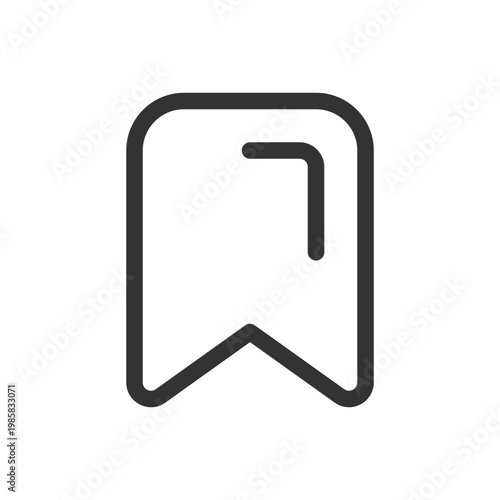 Marked content pixel perfect linear ui icon. Bookmark for website pages. Chosen data. GUI, UX design. Outline isolated user interface element for app and web. Editable stroke. Poppins font used
