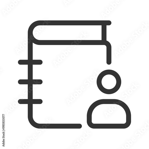 Contact list pixel perfect linear ui icon. Catalogue of personal information. Communication. GUI, UX design. Outline isolated user interface element for app and web. Editable stroke. Poppins font used