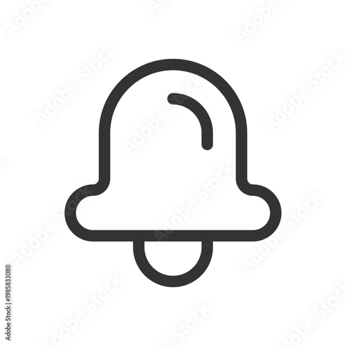 Bell pixel perfect linear ui icon. Notification from app. Informational message. GUI, UX design. Outline isolated user interface element for app and web. Editable stroke. Poppins font used