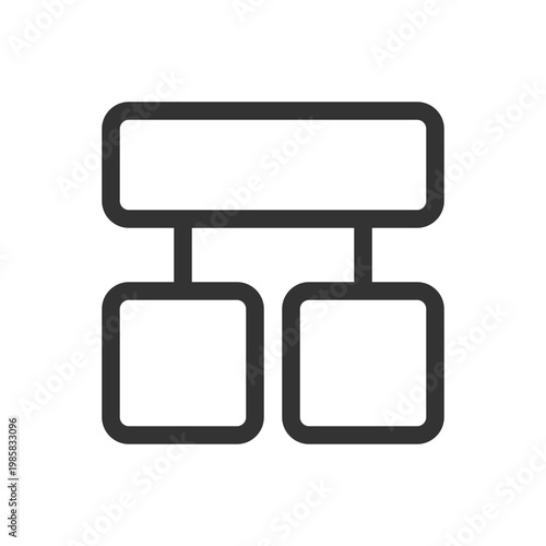 Block diagram pixel perfect linear ui icon. Making decision. Project management. GUI, UX design. Outline isolated user interface element for app and web. Editable stroke. Poppins font used