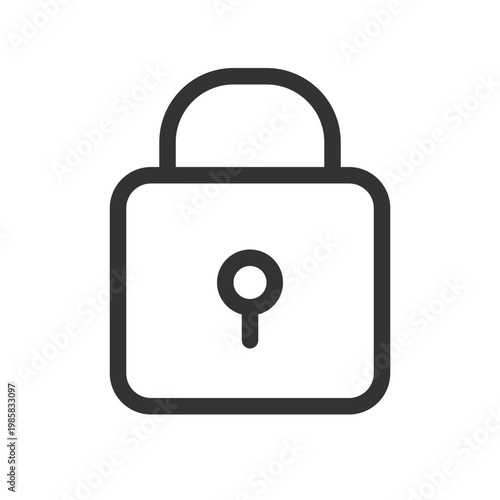 Padlock pixel perfect linear ui icon. Closed access to sensitive data. Cyber security. GUI, UX design. Outline isolated user interface element for app and web. Editable stroke. Poppins font used