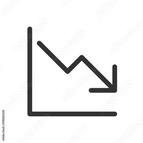 Diminution pixel perfect linear ui icon. Financial forecast. Business analytics. GUI, UX design. Outline isolated user interface element for app and web. Editable stroke. Arial font used