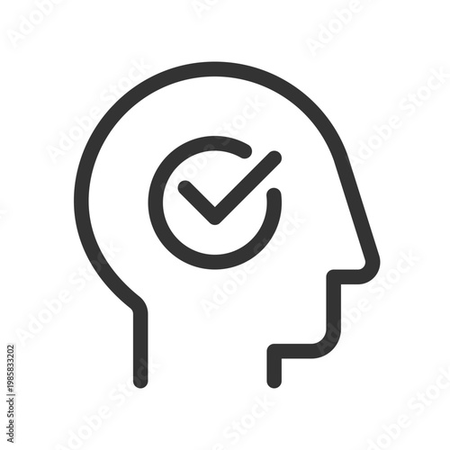 Mental health pixel perfect linear ui icon. Emotional wellness. Feelings and thoughts. GUI, UX design. Outline isolated user interface element for app and web. Editable stroke. Arial font used