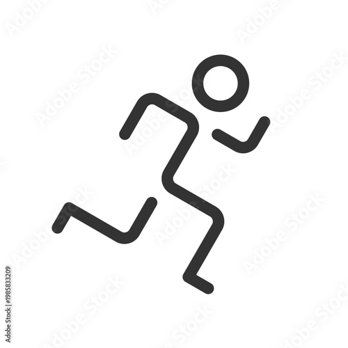 Running pixel perfect linear ui icon. Active lifestyle. Healthy habit. Jogging practice. GUI, UX design. Outline isolated user interface element for app and web. Editable stroke. Arial font used