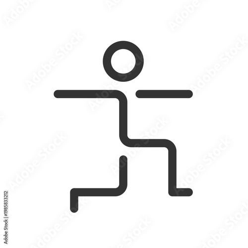 Warrior pose pixel perfect linear ui icon. Healthy and active lifestyle. Stretching. Yoga. GUI, UX design. Outline isolated user interface element for app and web. Editable stroke. Arial font used