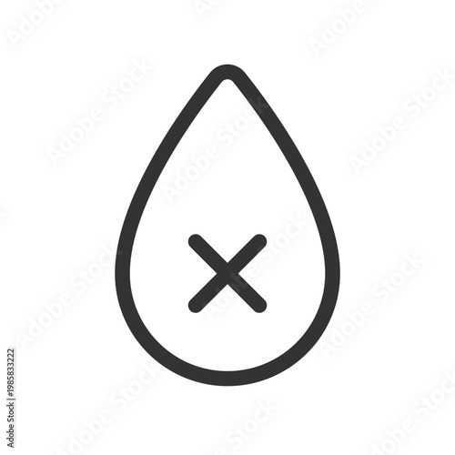 Dehydration pixel perfect linear ui icon. Restriction and prohibition. Unhealthy condition. GUI, UX design. Outline isolated user interface element for app and web. Editable stroke. Arial font used