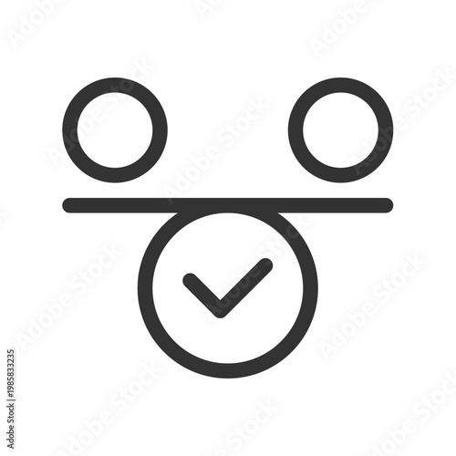 Balance pixel perfect linear ui icon. Inner harmony and calmness. Work life balance. GUI, UX design. Outline isolated user interface element for app and web. Editable stroke. Arial font used