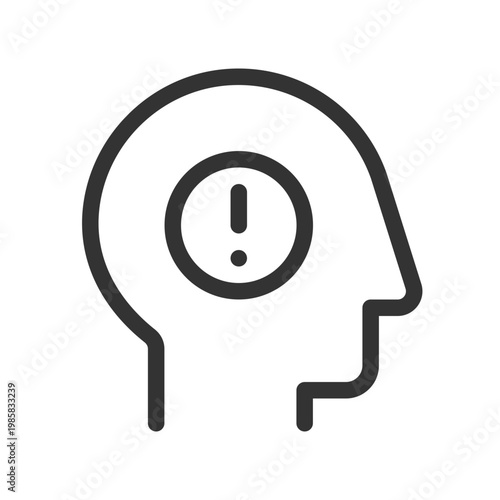 Mental health issues pixel perfect linear ui icon. Stress and anxiety. Psychological problem. GUI, UX design. Outline isolated user interface element for app and web. Editable stroke. Arial font used