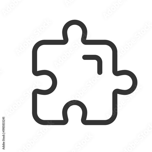 Puzzle piece pixel perfect linear ui icon. Riddle game. Idea and solution. Business planning. GUI, UX design. Outline isolated user interface element for app and web. Editable stroke. Arial font used