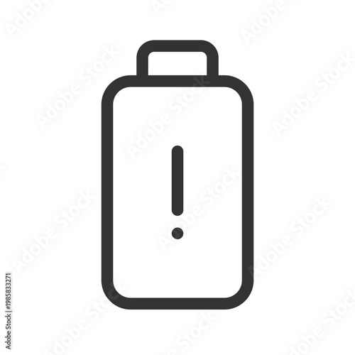 Low battery level pixel perfect linear ui icon. Wellbeing issue. Tired and exhausted. GUI, UX design. Outline isolated user interface element for app and web. Editable stroke. Arial font used