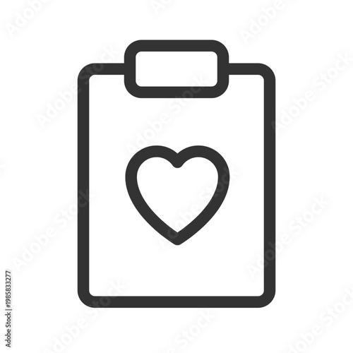 Health record pixel perfect linear ui icon. Medical history. Heart checkup plan. Healthcare. GUI, UX design. Outline isolated user interface element for app and web. Editable stroke. Arial font used