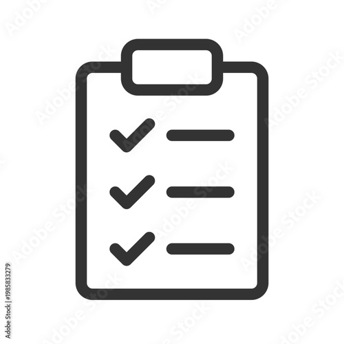 Checklist pixel perfect linear ui icon. Wellness to do list. Questions form. Feedback poll. GUI, UX design. Outline isolated user interface element for app and web. Editable stroke. Arial font used