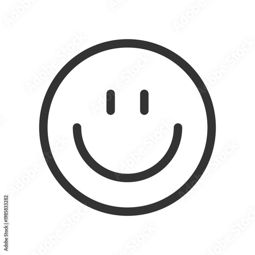 Smiling emoji pixel perfect linear ui icon. Feelings expression. Positive mood. Communication. GUI, UX design. Outline isolated user interface element for app and web. Editable stroke. Arial font used