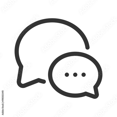 Communication pixel perfect linear ui icon. Social media conversation. Customer support. GUI, UX design. Outline isolated user interface element for app and web. Editable stroke. Arial font used