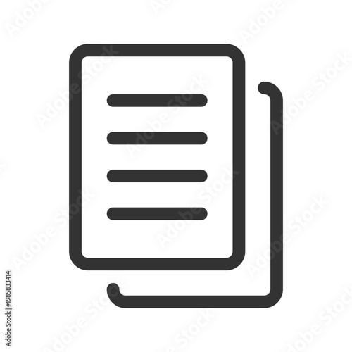 Copy pixel perfect linear ui icon. Duplicate document. Translator feature. Save to cache. GUI, UX design. Outline isolated user interface element for app and web. Editable stroke. Arial font used