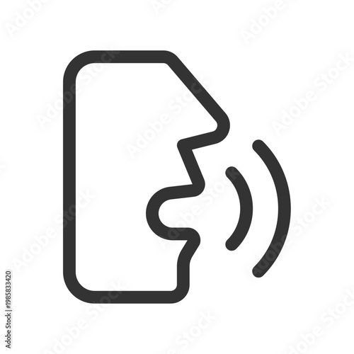 Speech recognition pixel perfect linear ui icon. Speech to text. Voice control software. GUI, UX design. Outline isolated user interface element for app and web. Editable stroke. Arial font used