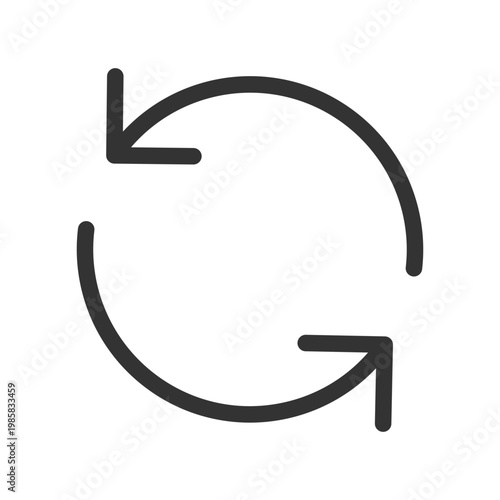 Reload pixel perfect linear ui icon. Translation in process. Waiting for synchronization. GUI, UX design. Outline isolated user interface element for app and web. Editable stroke. Arial font used