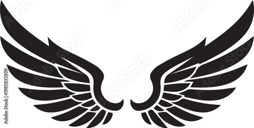 The striking depiction of a pair of eagle wings symbolizing power and freedom Vector, illustration
