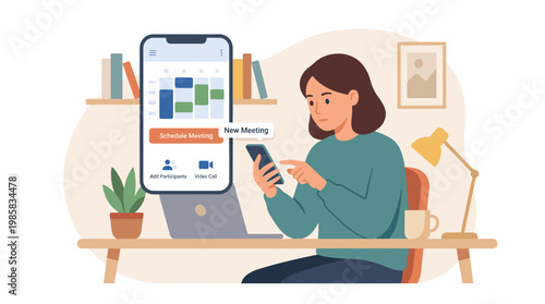 Woman Using Smartphone With Focused Expression.