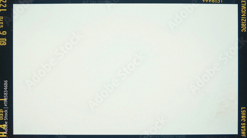 Tableau sur toile Authentic 35mm film frame border with blank white center, high-resolution vintage analog photography texture