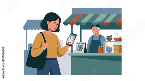 Young woman using smartphone with focused expression.