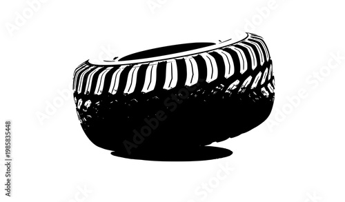 Realistic 3D mud terrain tire vector isolated on white background off road vehicle tyre with deep aggressive tread