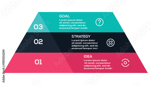 Next Level Infographics infographic with 3 steps, options, parts or processes. Template for web 
