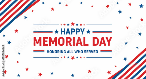 Text design with patriotic stars and stripes, perfect for Memorial Day greetings, honoring veterans, and celebrating American patriotism.