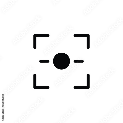 Focus target map icon, scan target map black and white vector