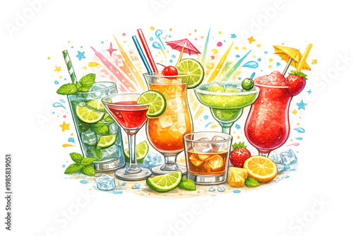 party drinks, tropical vibes, cocktail party, summer drinks, tropical cocktails, beach party, vacation vibes, fruity beverages, colorful drinks, festive atmosphere, poolside party, exotic cocktails, s